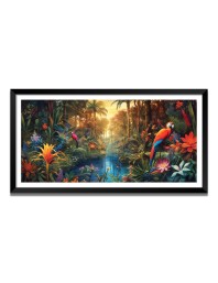 Nature Landscape Floating Frame Scenery Digital Print - 12x24 inch Modern Nature Wall Art for Living Room, Bedroom, Office, Hotels, Drawing Room