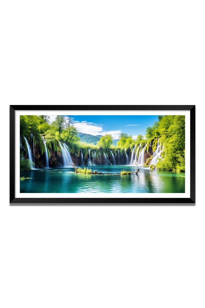 Nature Landscape Floating Frame Scenery Digital Print - 12x24 inch Modern Nature Wall Art for Living Room, Bedroom, Office, Hotels, Drawing Room