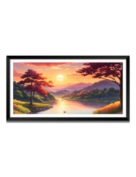 Nature Landscape Floating Frame Scenery Digital Print - 12x24 inch Modern Nature Wall Art for Living Room, Bedroom, Office, Hotels, Drawing Room