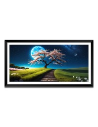 Nature Landscape Floating Frame Scenery Digital Print - 12x24 inch Modern Nature Wall Art for Living Room, Bedroom, Office, Hotels, Drawing Room