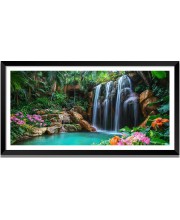 Nature Landscape Floating Frame Scenery Digital Print - 12x24 inch Modern Nature Wall Art for Living Room, Bedroom, Office, Hotels, Drawing Room
