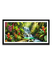 Nature Landscape Floating Frame Scenery Digital Print - 12x24 inch Modern Nature Wall Art for Living Room, Bedroom, Office, Hotels, Drawing Room