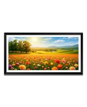 Nature Landscape Floating Frame Scenery Digital Print - 12x24 inch Modern Nature Wall Art for Living Room, Bedroom, Office, Hotels, Drawing Room