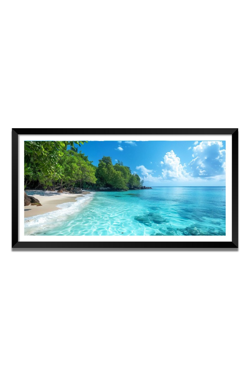 Nature Landscape Floating Frame Scenery Digital Print - 12x24 inch Modern Nature Wall Art for Living Room, Bedroom, Office, Hotels, Drawing Room