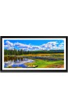 Nature Landscape Floating Frame Scenery Digital Print - 12x24 inch Modern Nature Wall Art for Living Room, Bedroom, Office, Hotels, Drawing Room
