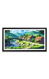Nature Landscape Floating Frame Scenery Digital Print - 12x24 inch Modern Nature Wall Art for Living Room, Bedroom, Office, Hotels, Drawing Room