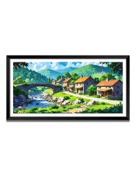Nature Landscape Floating Frame Scenery Digital Print - 12x24 inch Modern Nature Wall Art for Living Room, Bedroom, Office, Hotels, Drawing Room