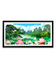 Nature Landscape Floating Frame Scenery Digital Print - 12x24 inch Modern Nature Wall Art for Living Room, Bedroom, Office, Hotels, Drawing Room