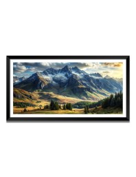 Nature Landscape Floating Frame Scenery Digital Print - 12x24 inch Modern Nature Wall Art for Living Room, Bedroom, Office, Hotels, Drawing Room