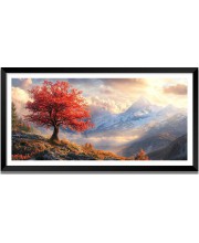 Nature Landscape Floating Frame Scenery Digital Print - 12x24 inch Modern Nature Wall Art for Living Room, Bedroom, Office, Hotels, Drawing Room