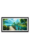 Nature Landscape Floating Frame Scenery Digital Print - 12x24 inch Modern Nature Wall Art for Living Room, Bedroom, Office, Hotels, Drawing Room