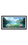 Nature Landscape Floating Frame Scenery Digital Print - 12x24 inch Modern Nature Wall Art for Living Room, Bedroom, Office, Hotels, Drawing Room