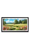 Nature Landscape Floating Frame Scenery Digital Print - 12x24 inch Modern Nature Wall Art for Living Room, Bedroom, Office, Hotels, Drawing Room