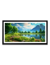 Nature Landscape Floating Frame Scenery Digital Print - 12x24 inch Modern Nature Wall Art for Living Room, Bedroom, Office, Hotels, Drawing Room