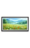 Nature Landscape Floating Frame Scenery Digital Print - 12x24 inch Modern Nature Wall Art for Living Room, Bedroom, Office, Hotels, Drawing Room