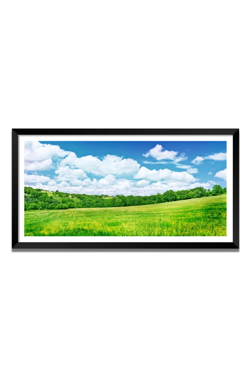 Nature Landscape Floating Frame Scenery Digital Print - 12x24 inch Modern Nature Wall Art for Living Room, Bedroom, Office, Hotels, Drawing Room