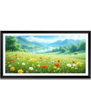 Nature Landscape Floating Frame Scenery Digital Print - 12x24 inch Modern Nature Wall Art for Living Room, Bedroom, Office, Hotels, Drawing Room
