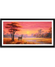 Nature Landscape Floating Frame Scenery Digital Print - 12x24 inch Modern Nature Wall Art for Living Room, Bedroom, Office, Hotels, Drawing Room