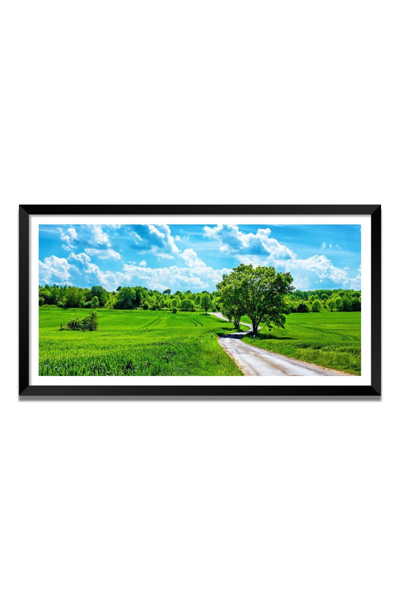 Nature Landscape Floating Frame Scenery Digital Print - 12x24 inch Modern Nature Wall Art for Living Room, Bedroom, Office, Hotels, Drawing Room