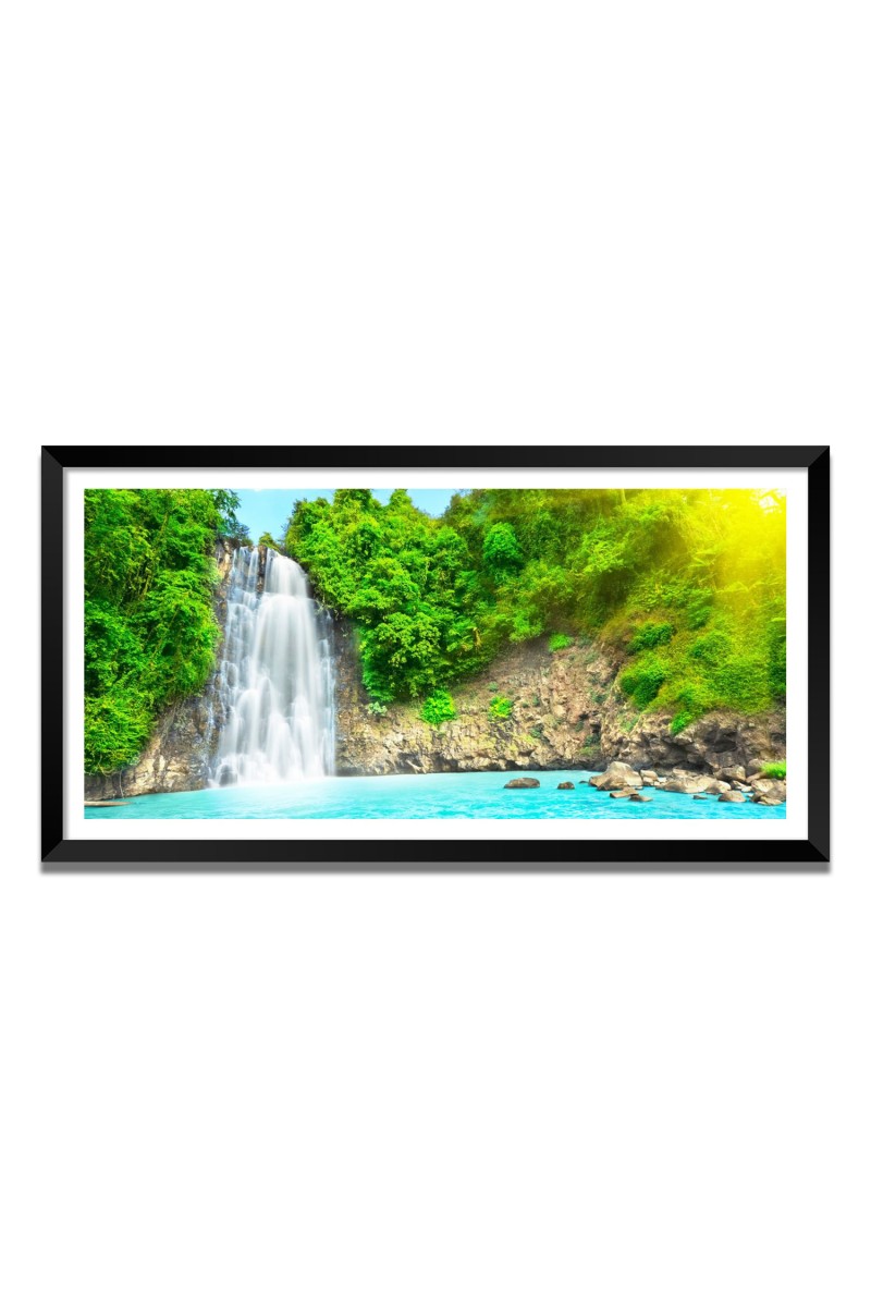Nature Landscape Floating Frame Scenery Digital Print - 12x24 inch Modern Nature Wall Art for Living Room, Bedroom, Office, Hotels, Drawing Room