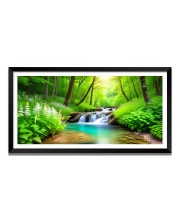 Nature Landscape Floating Frame Scenery Digital Print - 12x24 inch Modern Nature Wall Art for Living Room, Bedroom, Office, Hotels, Drawing Room