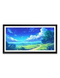 Nature Landscape Floating Frame Scenery Digital Print - 12x24 inch Modern Nature Wall Art for Living Room, Bedroom, Office, Hotels, Drawing Room