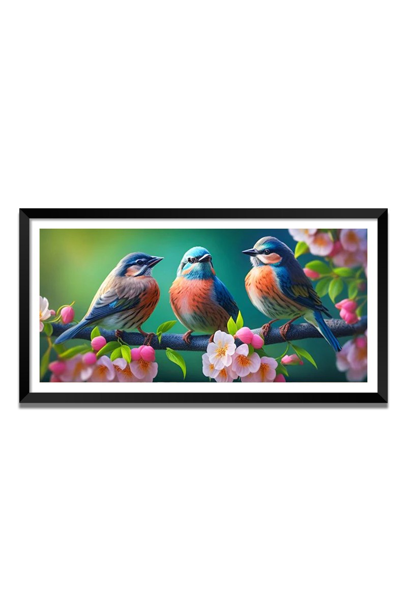 Nature Landscape Floating Frame Scenery Digital Print - 12x24 inch Modern Nature Wall Art for Living Room, Bedroom, Office, Hotels, Drawing Room