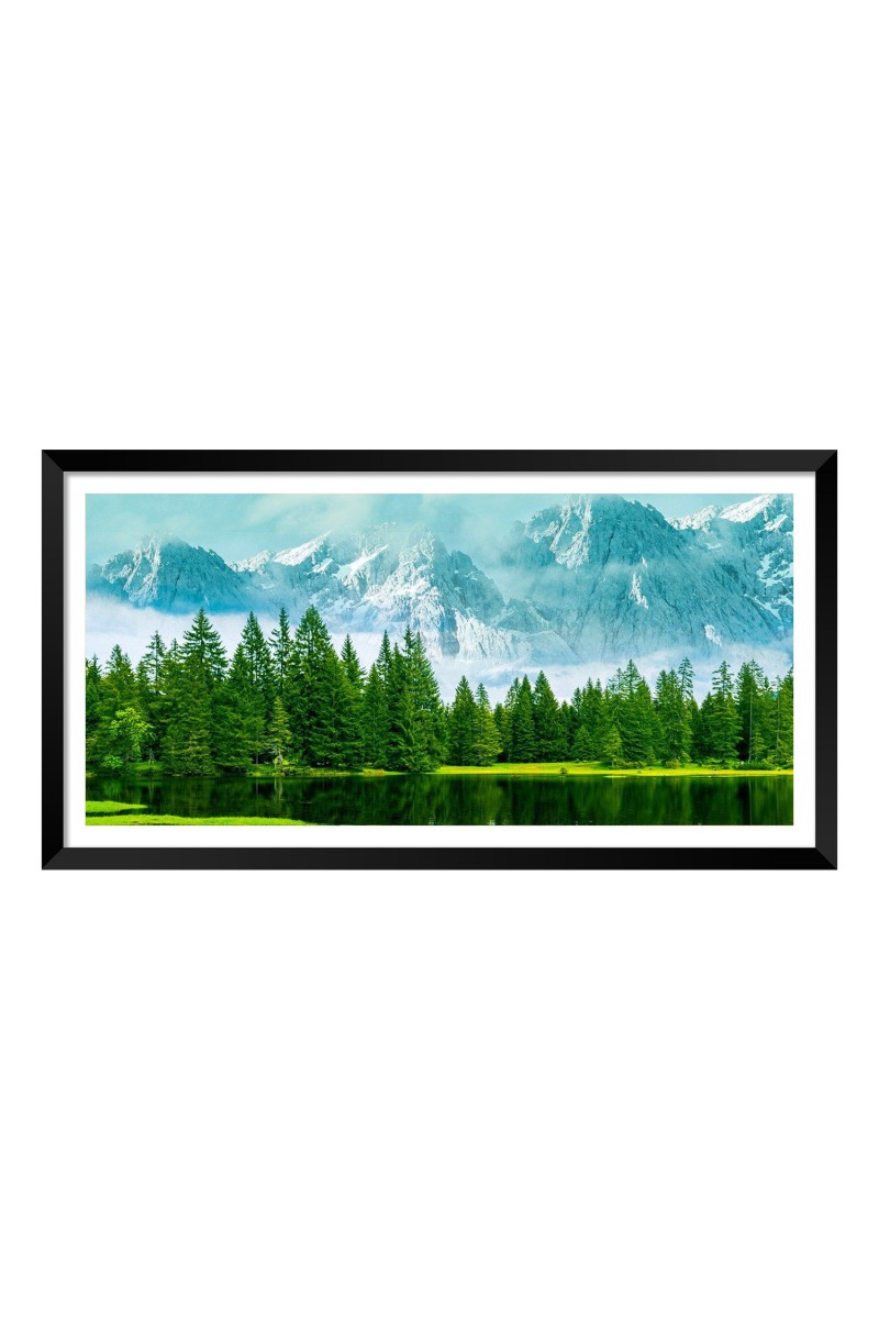 Nature Landscape Floating Frame Scenery Digital Print - 12x24 inch Modern Nature Wall Art for Living Room, Bedroom, Office, Hotels, Drawing Room