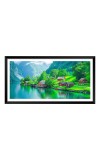 Nature Landscape Floating Frame Scenery Digital Print - 12x24 inch Modern Nature Wall Art for Living Room, Bedroom, Office, Hotels, Drawing Room