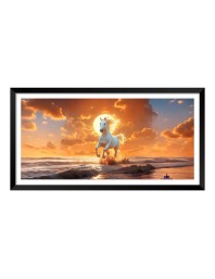 Nature Landscape Floating Frame Scenery Digital Print - 12x24 inch Modern Nature Wall Art for Living Room, Bedroom, Office, Hotels, Drawing Room