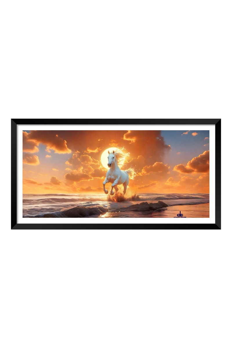 Nature Landscape Floating Frame Scenery Digital Print - 12x24 inch Modern Nature Wall Art for Living Room, Bedroom, Office, Hotels, Drawing Room
