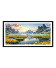 Nature Landscape Floating Frame Scenery Digital Print - 12x24 inch Modern Nature Wall Art for Living Room, Bedroom, Office, Hotels, Drawing Room