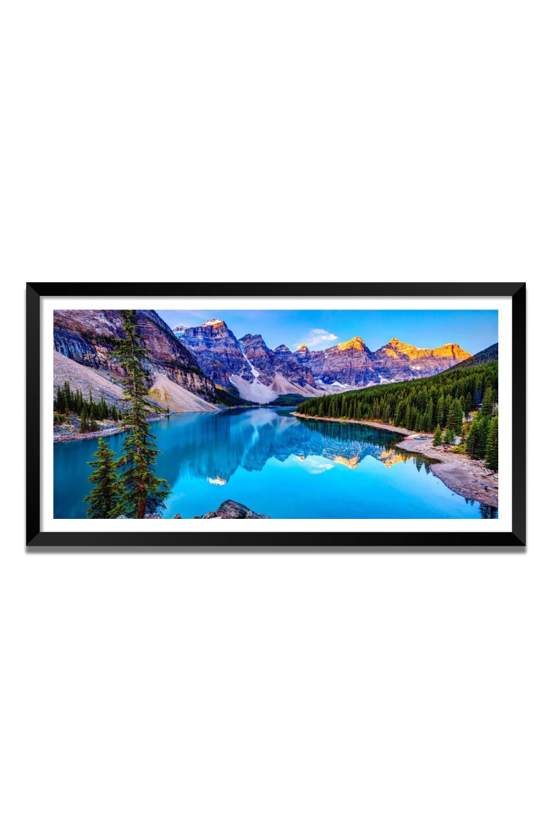 Nature Landscape Floating Frame Scenery Digital Print - 12x24 inch Modern Nature Wall Art for Living Room, Bedroom, Office, Hotels, Drawing Room