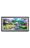 Nature Landscape Floating Frame Scenery Digital Print - 12x24 inch Modern Nature Wall Art for Living Room, Bedroom, Office, Hotels, Drawing Room