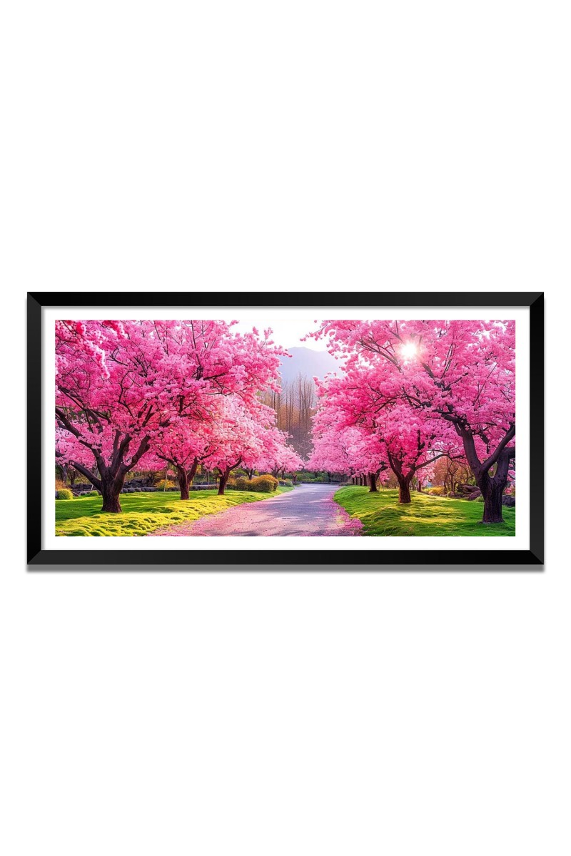 Nature Landscape Floating Frame Scenery Digital Print - 12x24 inch Modern Nature Wall Art for Living Room, Bedroom, Office, Hotels, Drawing Room