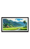 Nature Landscape Floating Frame Scenery Digital Print - 12x24 inch Modern Nature Wall Art for Living Room, Bedroom, Office, Hotels, Drawing Room