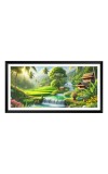 Nature Landscape Floating Frame Scenery Digital Print - 12x24 inch Modern Nature Wall Art for Living Room, Bedroom, Office, Hotels, Drawing Room