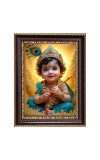 Lord Little Krishna Digital Print Photo 6.7x8.7 inches  (I24) - Vibrant Religious Wall Art for Home or Office Decor.