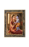 Yashoda Maiya And Gopal Krishna Digital Print Photo 6.7x8.7 inches  (I24) - Vibrant Religious Wall Art for Home or Office Decor.