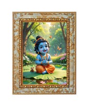 Gopal Krishna Digital Print Photo 6.7x8.7 inches  (I24) - Vibrant Religious Wall Art for Home or Office Decor.