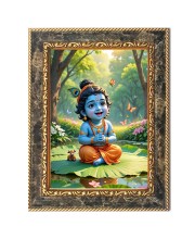 Gopal Krishna Digital Print Photo 6.7x8.7 inches  (I24) - Vibrant Religious Wall Art for Home or Office Decor.
