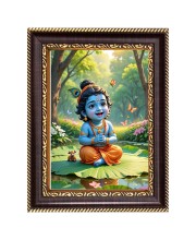 Gopal Krishna Digital Print Photo 6.7x8.7 inches  (I24) - Vibrant Religious Wall Art for Home or Office Decor.