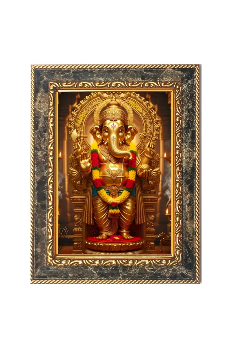 Lord Ganesh Digital Print Photo 6.7x8.7 inches  (I24) - Vibrant Religious Wall Art for Home or Office Decor.