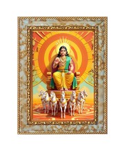 Lord surya Digital Print Photo 6.7x8.7 inches  (I24) - Vibrant Religious Wall Art for Home or Office Decor.