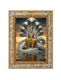 Lord Vishnu Digital Print Photo 6.7x8.7 inches  (I24) - Vibrant Religious Wall Art for Home or Office Decor.