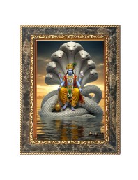 Lord Vishnu Digital Print Photo 6.7x8.7 inches  (I24) - Vibrant Religious Wall Art for Home or Office Decor.