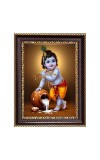 Lord Baby Krishna Digital Print Photo 6.7x8.7 inches  (I24) - Vibrant Religious Wall Art for Home or Office Decor.
