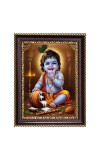 Lord Baby Krishna Digital Print Photo 6.7x8.7 inches  (I24) - Vibrant Religious Wall Art for Home or Office Decor.