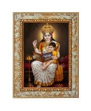 Maa Saraswati Digital Print Photo 6.7x8.7 inches  (I24) - Vibrant Religious Wall Art for Home or Office Decor.