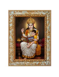 Maa Saraswati Digital Print Photo 6.7x8.7 inches  (I24) - Vibrant Religious Wall Art for Home or Office Decor.